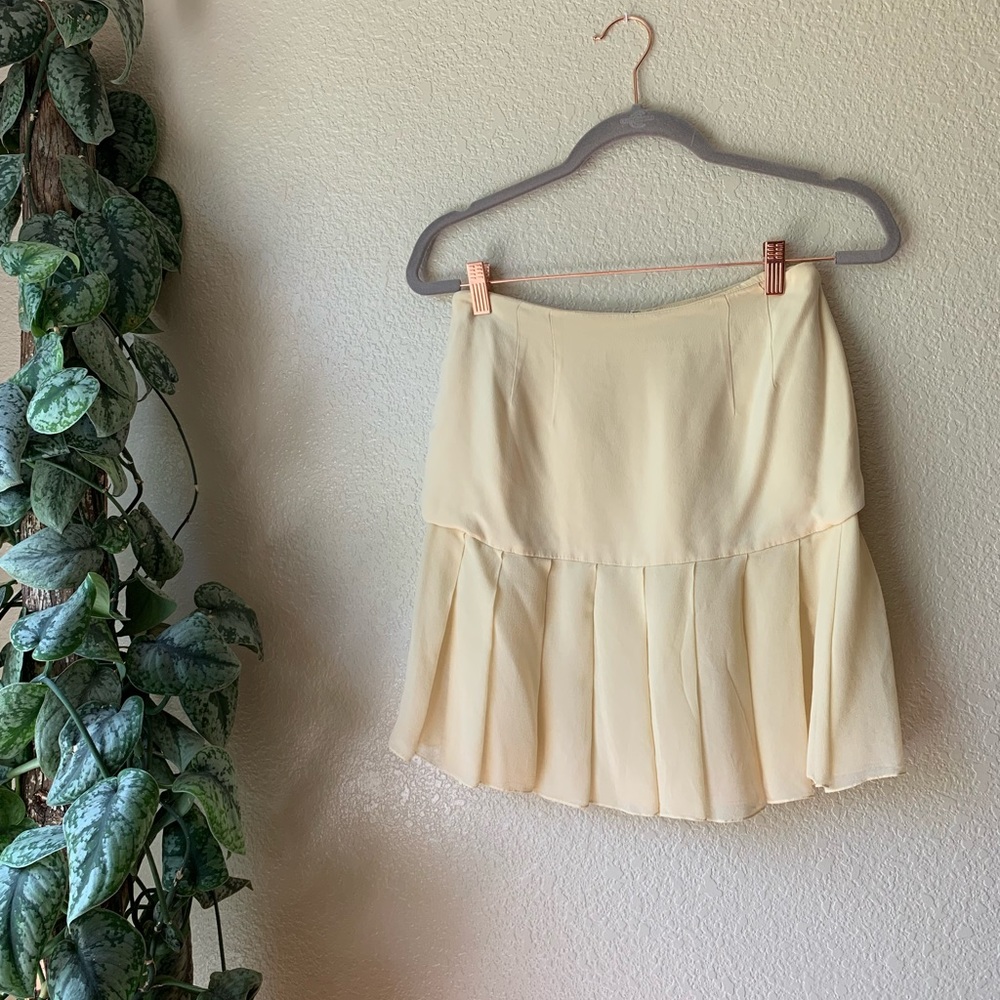 Vintage Ellen Tracy Yellow Silk Skirt